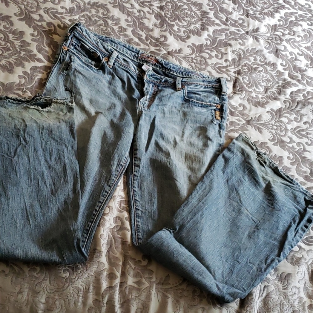 Silver flare jeans